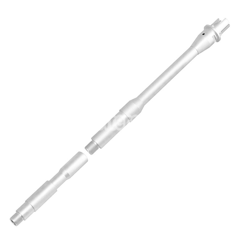 Airsoft 5KU 14.5" Aluminum Outer Barrel Extender -14mm CCW For M4 M16 Series AEG Rifles Silver