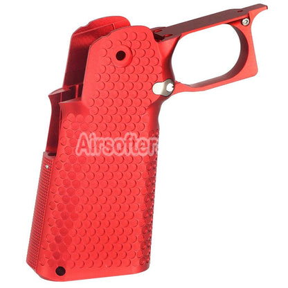 Airsoft 5KU CNC Aluminum Grip Infinity Style Type-1 For Tokyo Marui Hi-Capa 5.1 4.3 Series GBB Pistols Red/Silver