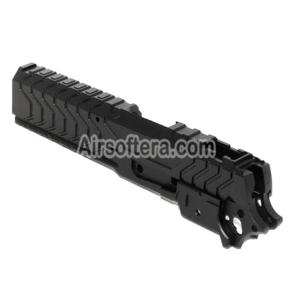 Airsoft 5KU CNC Aluminium Matrix Style Slide and Middle Frame Set For Tokyo Marui Hi-Capa Series GBB Pistols Black