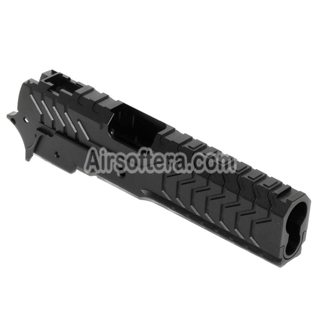 Airsoft 5KU CNC Aluminium Matrix Style Slide and Middle Frame Set For Tokyo Marui Hi-Capa Series GBB Pistols Black