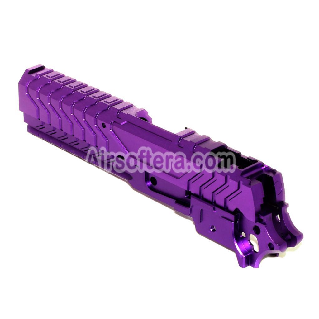 Airsoft 5KU CNC Aluminium Matrix Style Slide and Middle Frame Set For Tokyo Marui Hi-Capa Series GBB Pistols Purple