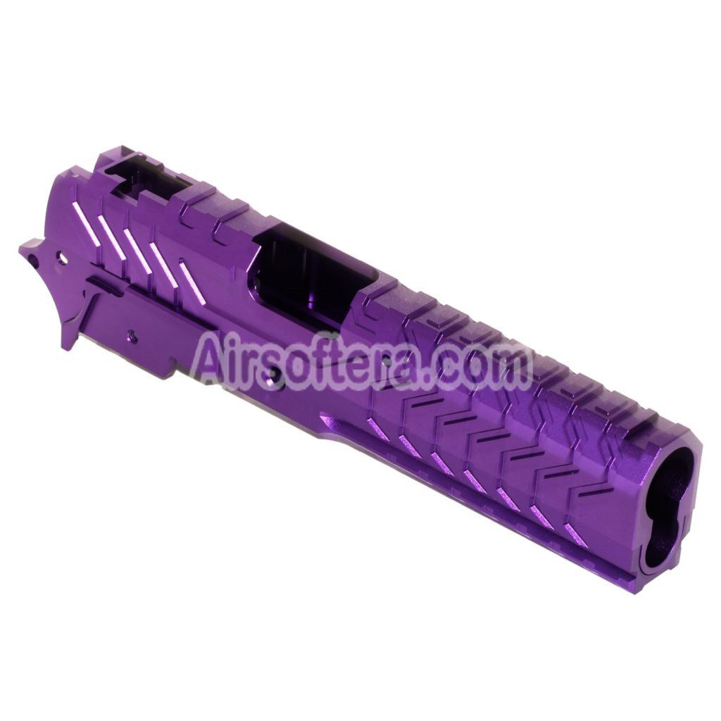 Airsoft 5KU CNC Aluminium Matrix Style Slide and Middle Frame Set For Tokyo Marui Hi-Capa Series GBB Pistols Purple