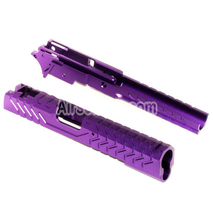Airsoft 5KU CNC Aluminium Matrix Style Slide and Middle Frame Set For Tokyo Marui Hi-Capa Series GBB Pistols Purple
