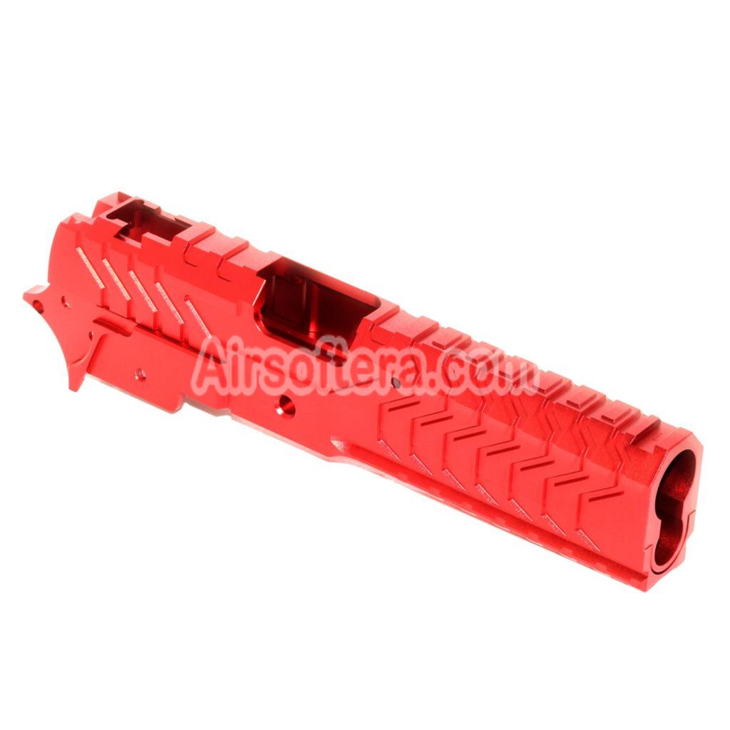 Airsoft 5KU CNC Aluminium Matrix Style Slide and Middle Frame Set For Tokyo Marui Hi-Capa Series GBB Pistols Red