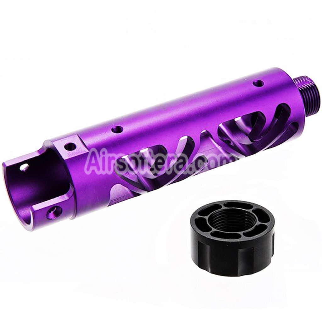 Narcos Airsoft CNC Aluminum Front Barrel Kit (Type 6) For Action Army AAP01 Series GBB Pistols Purple