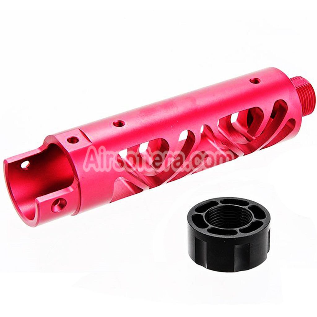 Narcos Airsoft CNC Aluminum Front Barrel Kit (Type 6) For Action Army AAP01 Series GBB Pistols Pink