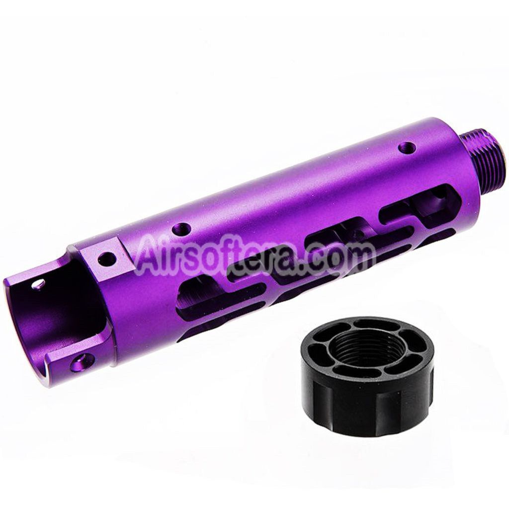 Narcos Airsoft CNC Aluminum Front Barrel Kit (Type 7) For Action Army AAP01 Series GBB Pistols Purple