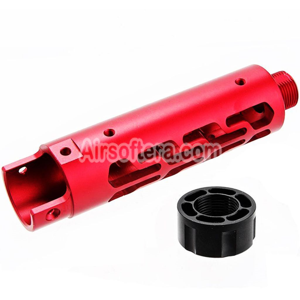 Narcos Airsoft CNC Aluminum Front Barrel Kit (Type 7) For Action Army AAP01 Series GBB Pistols Red