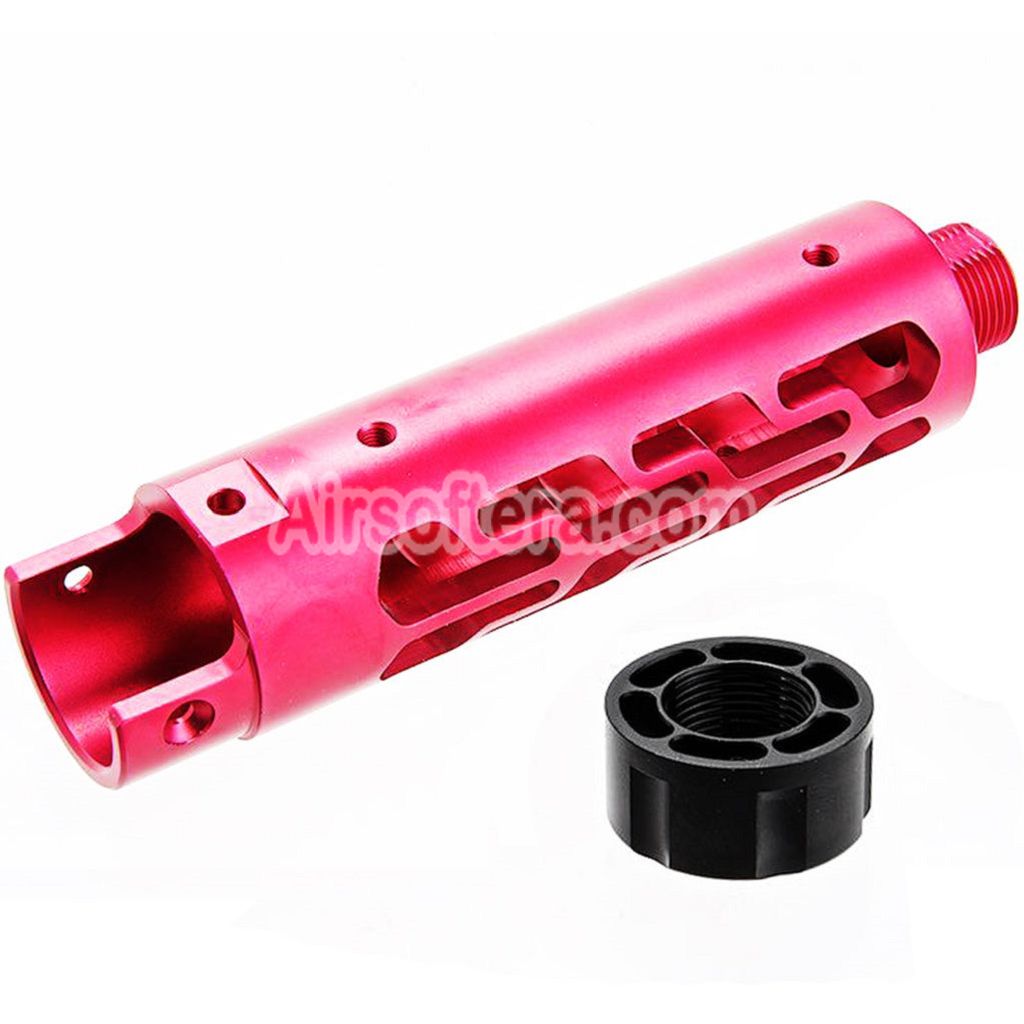 Narcos Airsoft CNC Aluminum Front Barrel Kit (Type 7) For Action Army AAP01 Series GBB Pistols Pink