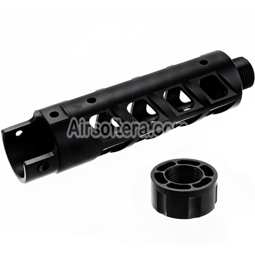 Narcos Airsoft CNC Aluminum Front Barrel Kit (Type 8) For Action Army AAP01 Series GBB Pistols Black