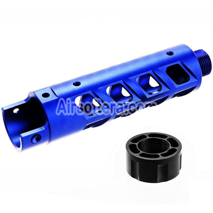 Narcos Airsoft CNC Aluminum Front Barrel Kit (Type 8) For Action Army AAP01 Series GBB Pistols Blue