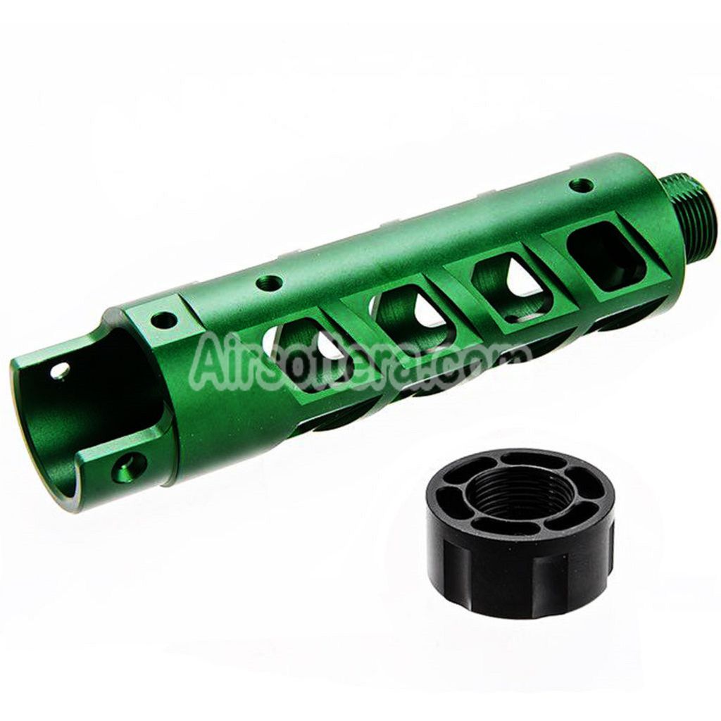 Narcos Airsoft CNC Aluminum Front Barrel Kit (Type 8) For Action Army AAP01 Series GBB Pistols Green