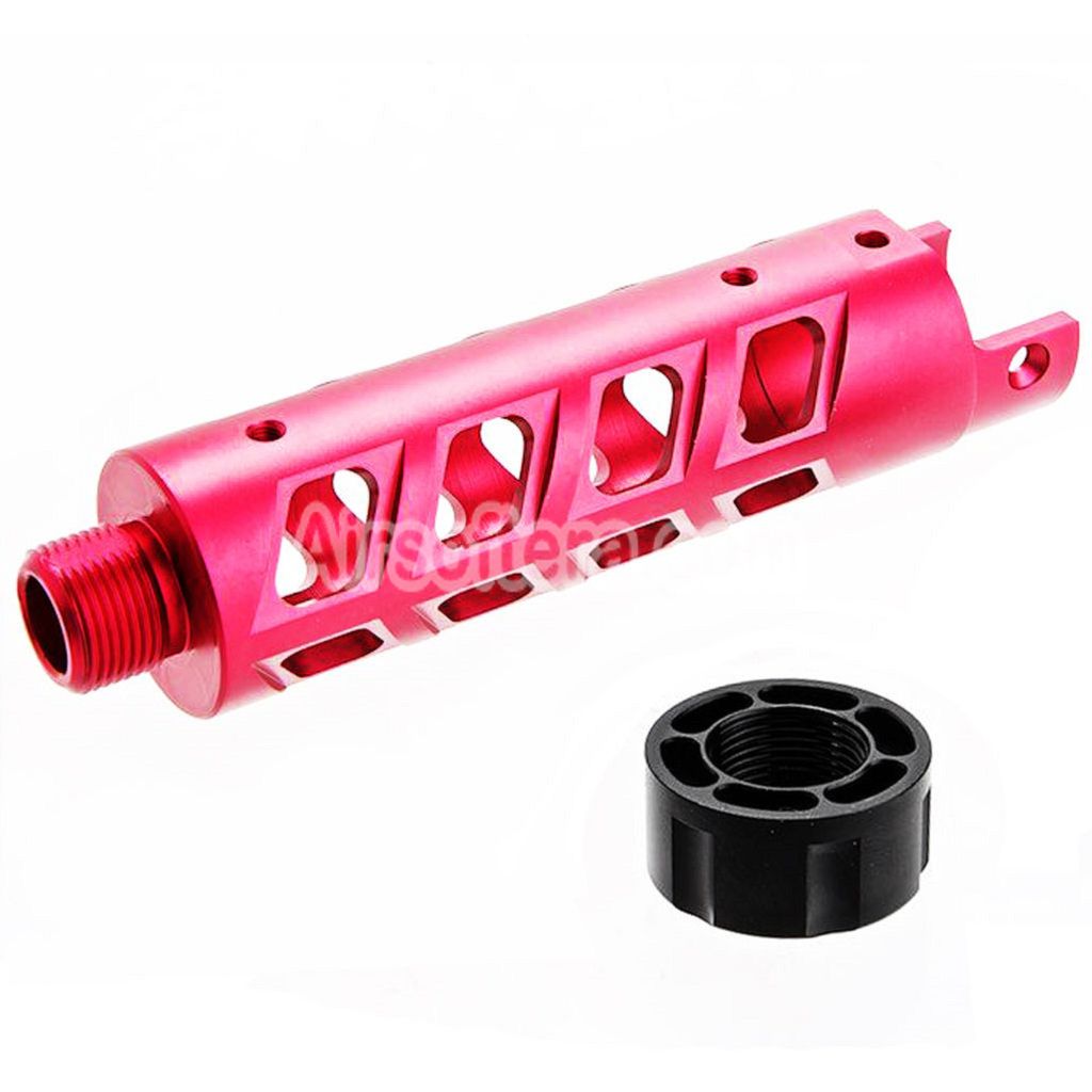 Narcos Airsoft CNC Aluminum Front Barrel Kit (Type 8) For Action Army AAP01 Series GBB Pistols Pink