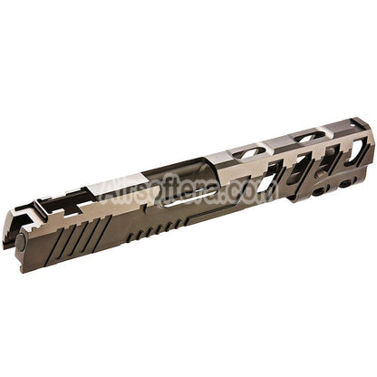 Narcos Airsoft CNC Aluminum Slide Phantom For Tokyo Marui Hi-Capa 5.1 Series GBB Pistols Titanium Gray