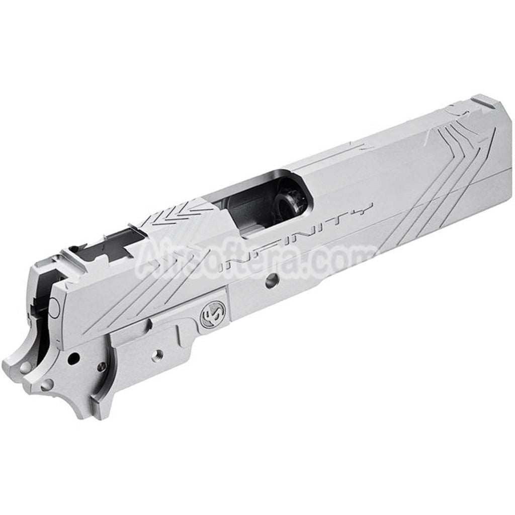 Airsoft Tiger Soul CNC Aluminum INF Venom Middle Frame Slide Set For Toyko Marui Hi-Capa Series GBB Pistols Silver