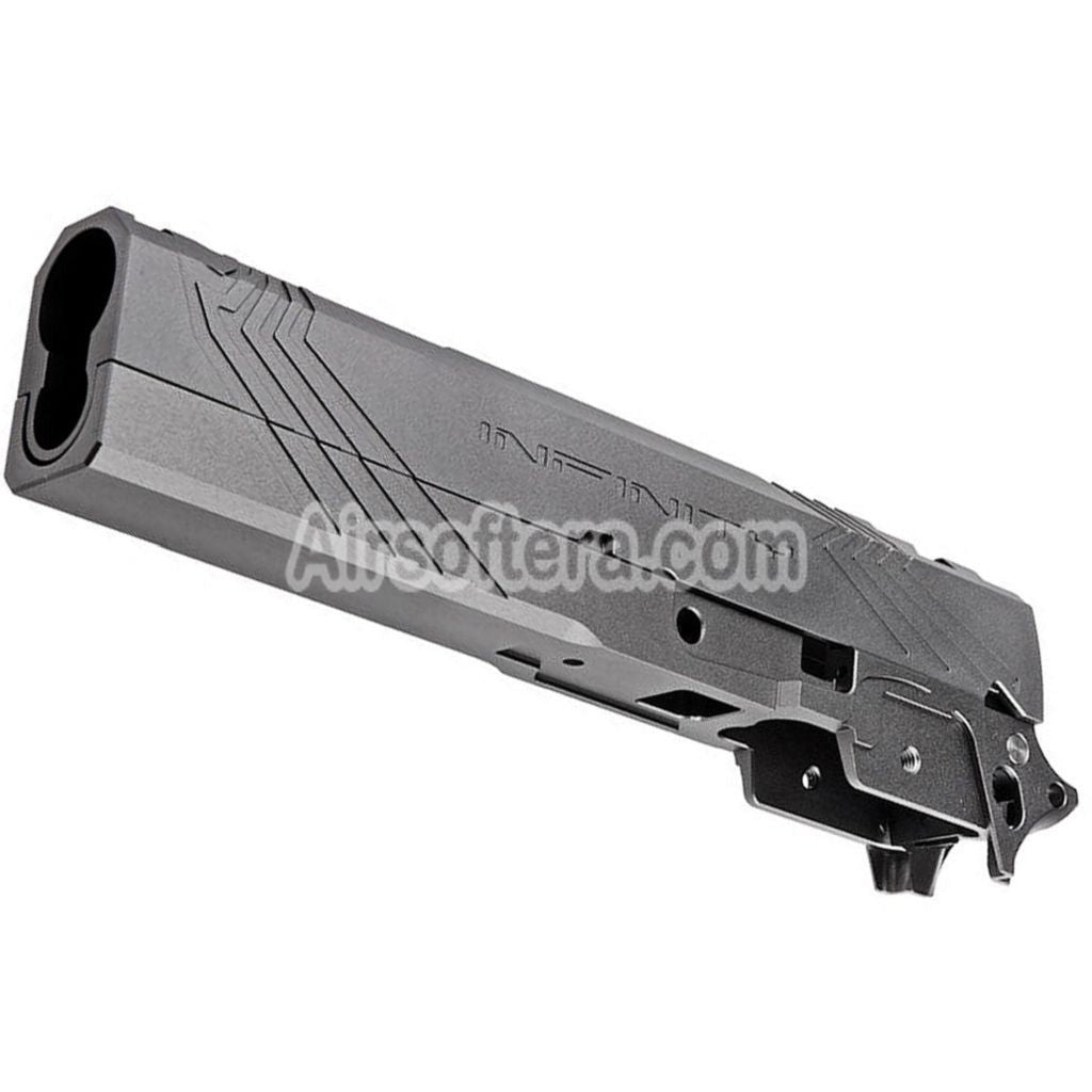 Airsoft Tiger Soul CNC Aluminum INF Venom Middle Frame Slide Set For Toyko Marui Hi-Capa Series GBB Pistols Grey