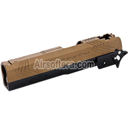 Airsoft Tiger Soul CNC Aluminum INF Venom Middle Frame Slide Set For Toyko Marui Hi-Capa Series GBB Pistols Black/Bronze