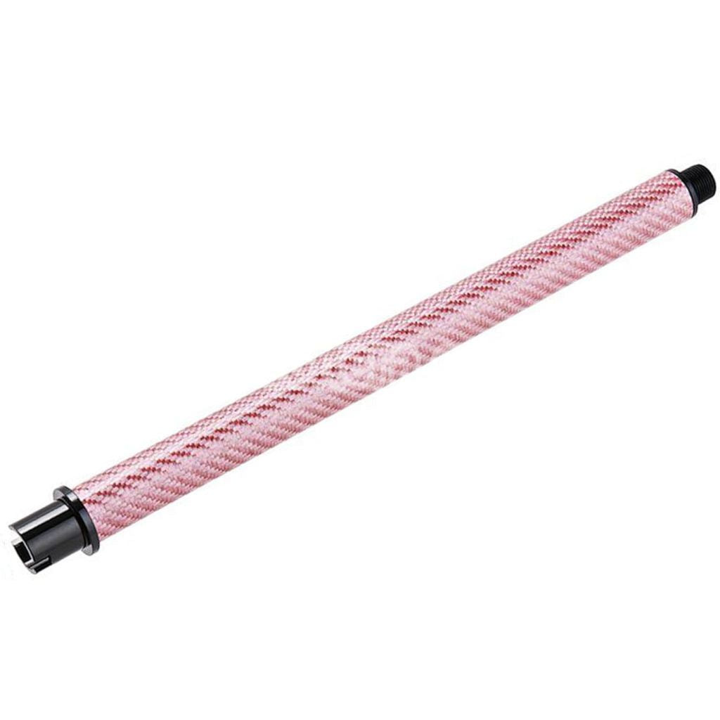 Airsoft Dr. Black Light Weight Carbon Fiber 10.5" Inches Outer Barrel For Tokyo Marui M4 Series MWS GBB Rifles Pink