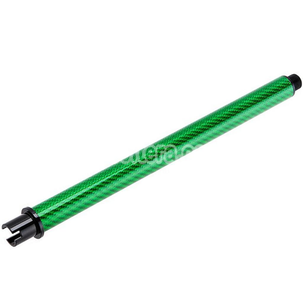 Airsoft Dr. Black Light Weight Carbon Fiber 12" Inches Outer Barrel For Tokyo Marui M4 Series MWS GBB Rifles Green