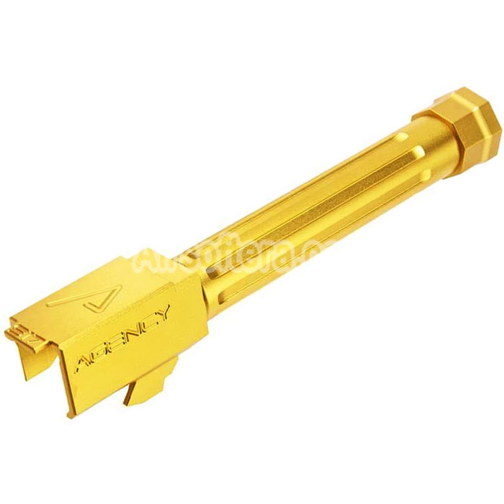 Airsoft RWA Agency Arms CNC Aluminum Mid-Line Threaded Outer Barrel -14mm CCW For Tokyo Marui G17 Gen3 GBB Pistols Gold