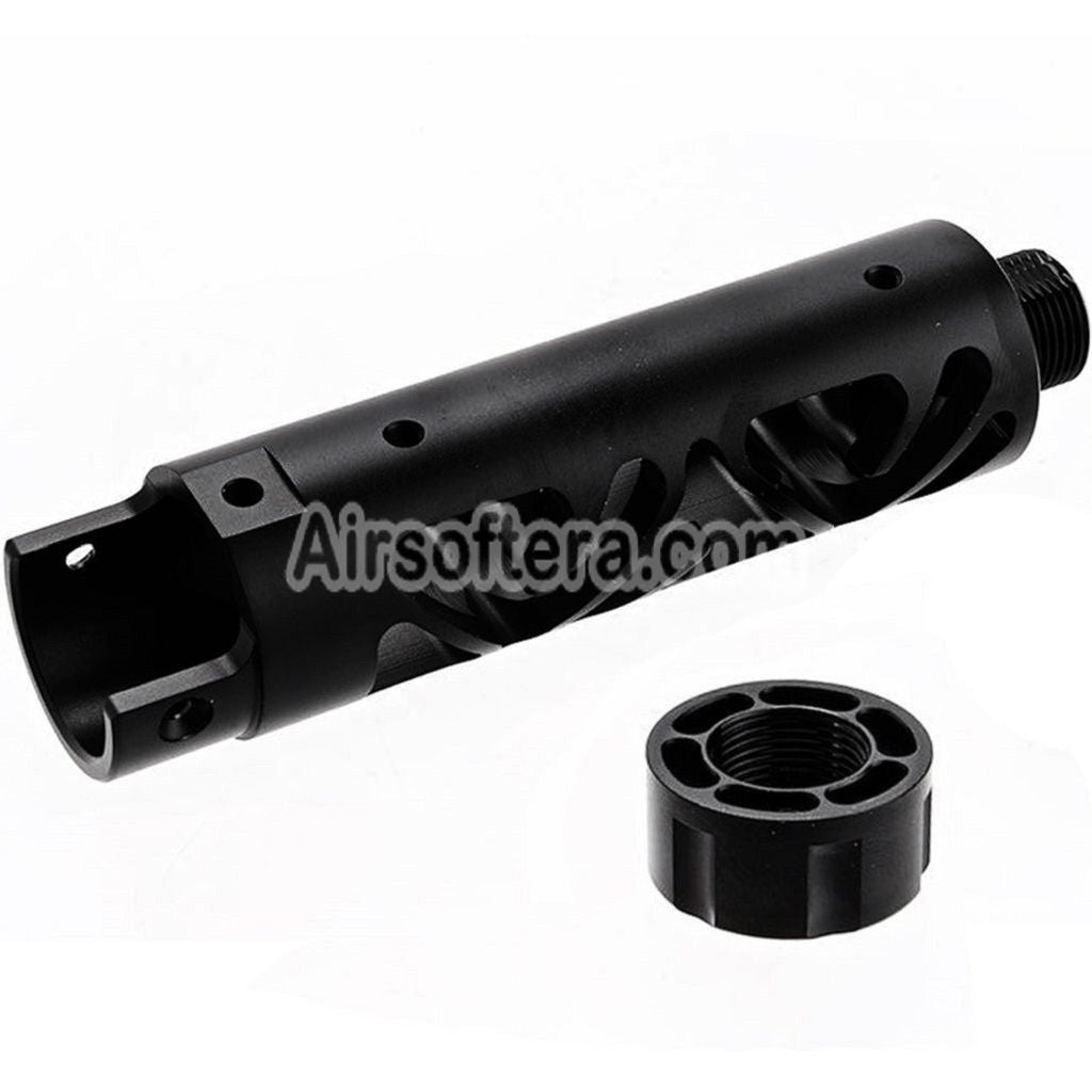 Narcos Airsoft CNC Aluminum Front Barrel Kit (Type 6) For Action Army AAP01 Series GBB Pistols Black