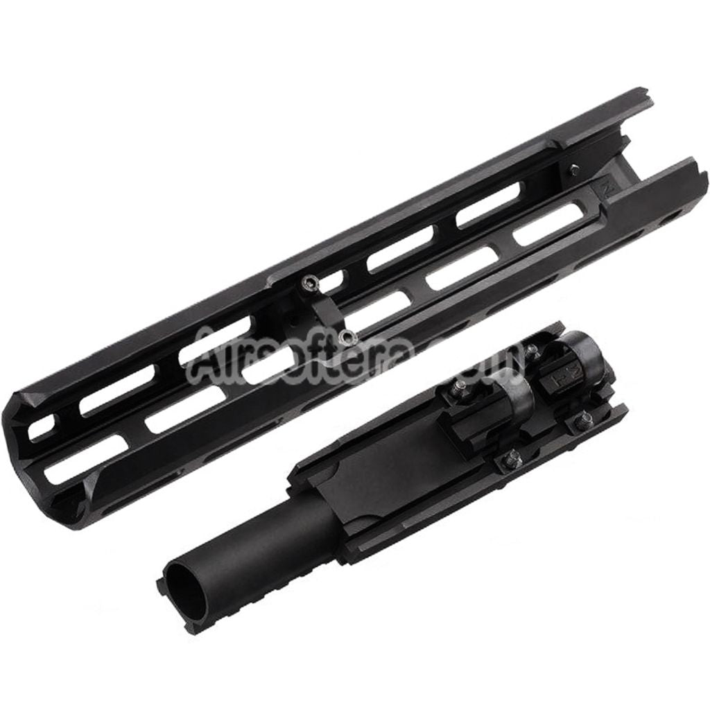 Airsoft Hephaestus 10.5" Inches 265mm CNC Aluminum M-LOK Handguard with 20mm Railed Gas Tube For Tokyo Marui ZET System AK Series GBB Rifles