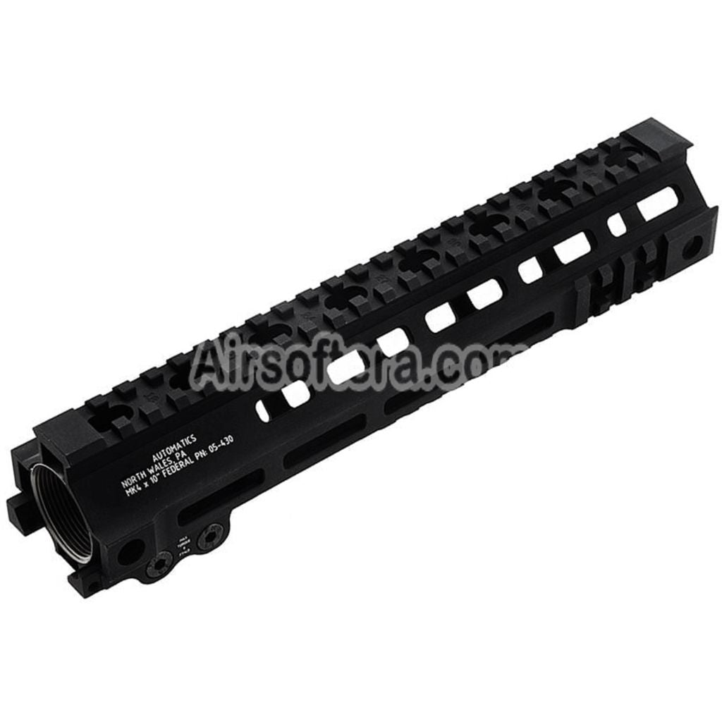 Airsoft Z-Parts Aluminum 255mm 10" Inches MK4 M-LOK Handguard Rail System with Barrel Nut For GHK M4 Series GBB Rifles Black