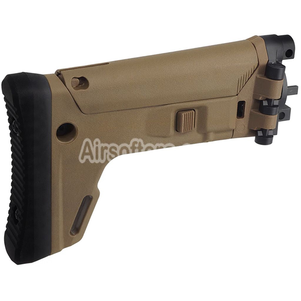 Airsoft 5KU ACR Style 7-Position Telescoping Side Folding Retractable Rifle Stock For CYMA MP5K Series AEG Rifles Tan