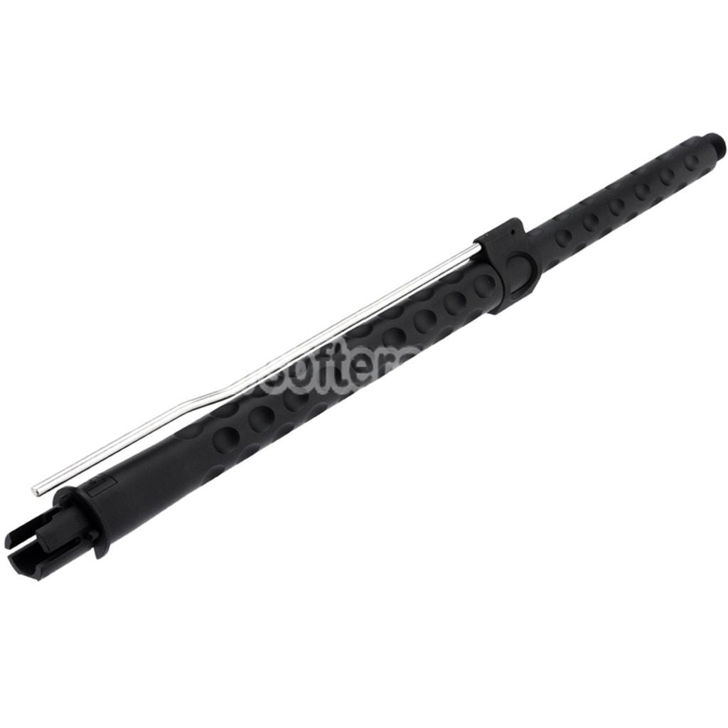 Airsoft APS EMG F1 16" Inches CNC Aluminum Dimple Fluted Outer Barrel -14mm CCW Counter-Clockwise Thread For APS EMG F1 Falkor PER ASR Series M4 M16 AEG Rifles Black