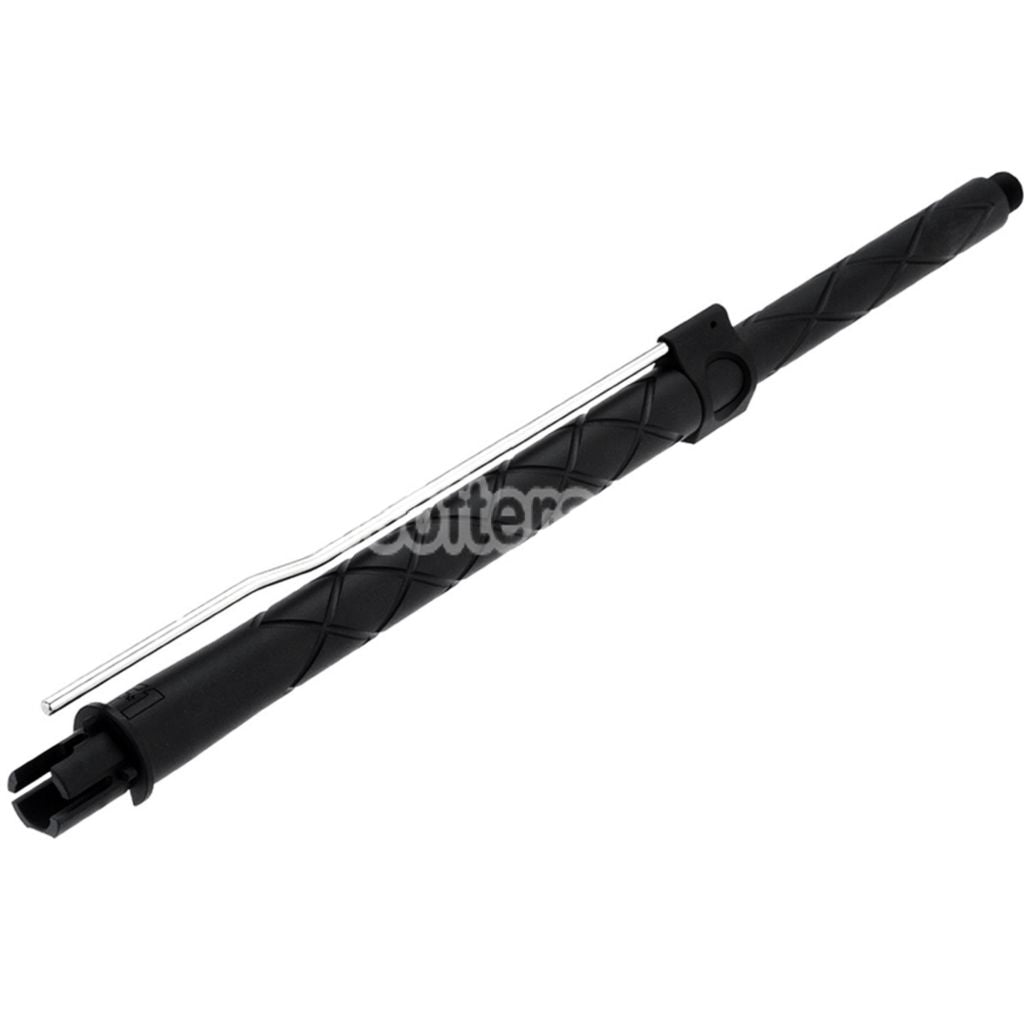 Airsoft APS EMG F1 16" Inches CNC Aluminum Diamond Fluted Outer Barrel -14mm CCW Counter-Clockwise Thread For APS EMG F1 Falkor PER ASR Series M4 M16 AEG Rifles Black