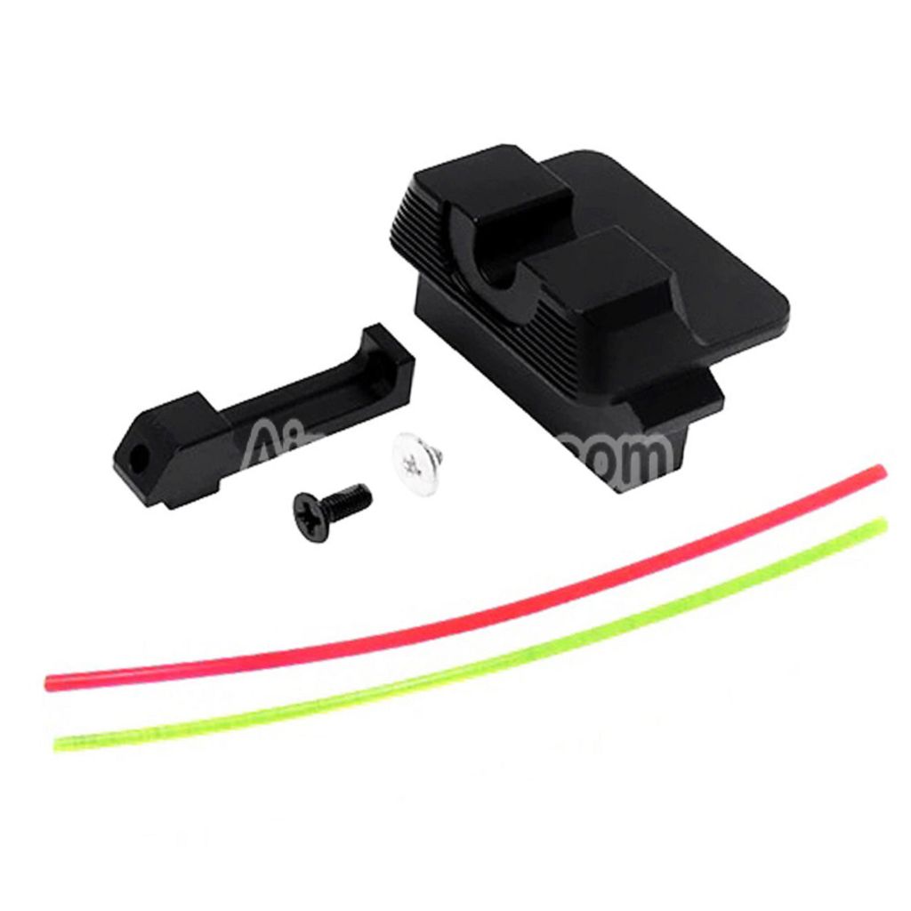 Airsoft AIP Aluminum Front Rear Fiber Optic Fixed Carry Sight For Tokyo Marui G17 Series GBB Pistols