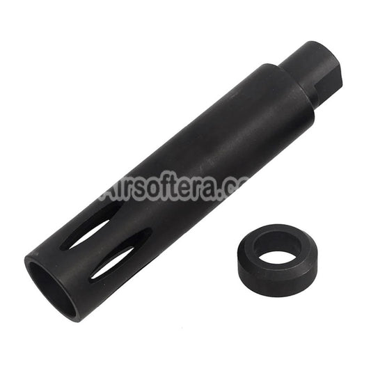 Airsoft CYMA 113mm XM177 E1 Style Flash Hider -14mm CCW Counter-clockwise Thread Black