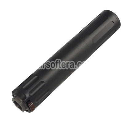 Airsoft 5KU 195mm AAC SR7 Style QD Suppressor Silencer with 3-Prong Flash Hider -14mm CCW Counter-clockwise Thread