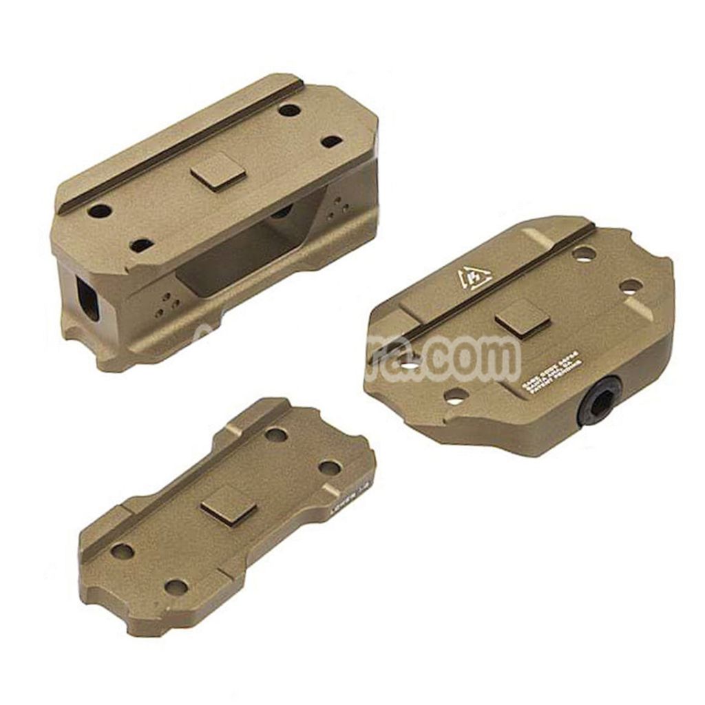 Airsoft Strike Industries 3-Piece Low Profile Riser Mount For T1 Red Dot Scopes FDE