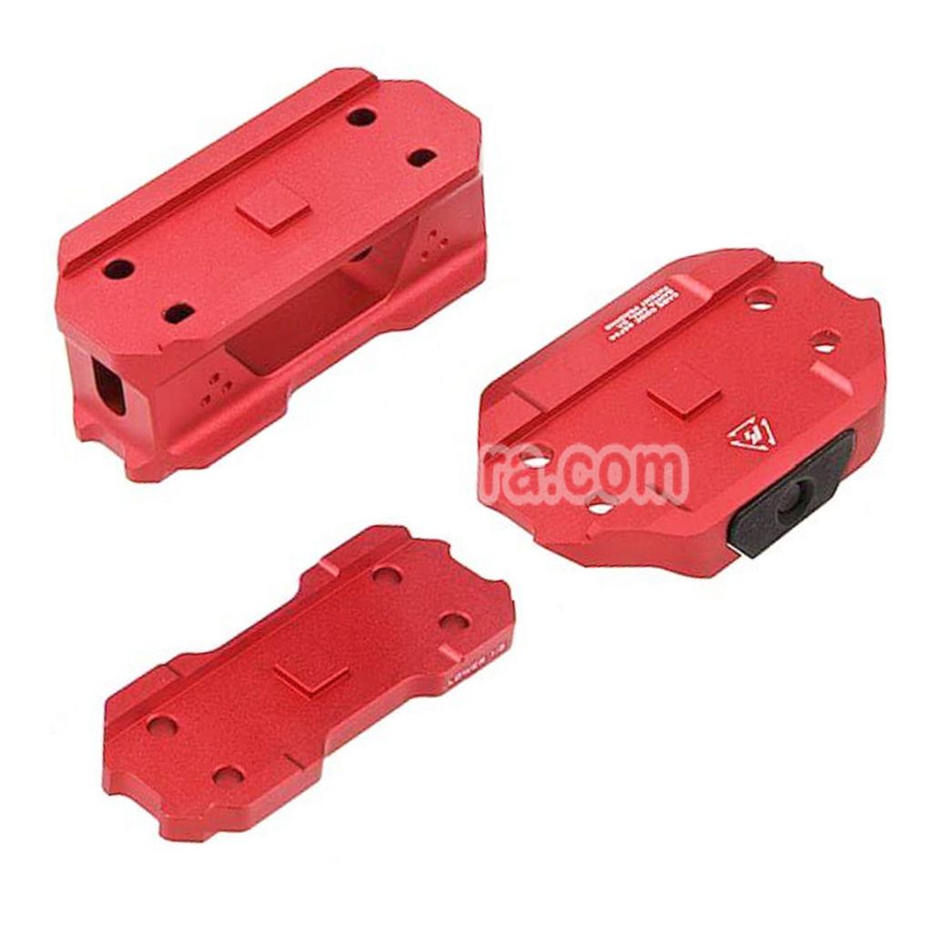 Airsoft Strike Industries 3-Piece Low Profile Riser Mount For T1 Red Dot Scopes Red