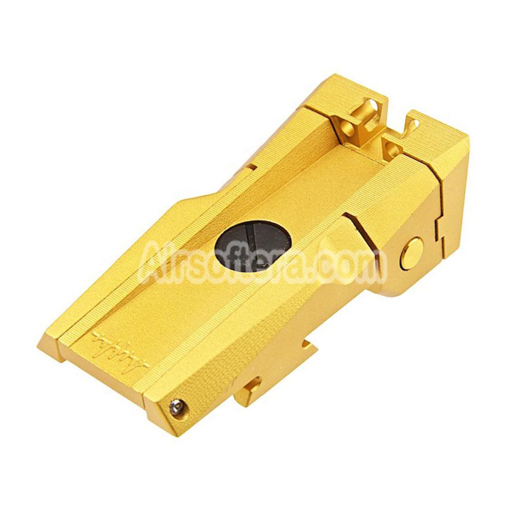 Airsoft Dr. Black CNC Aluminum Fiber Optic Rear Sight For Tokyo Marui Hi-Capa 5.1 Series GBB Pistols Gold