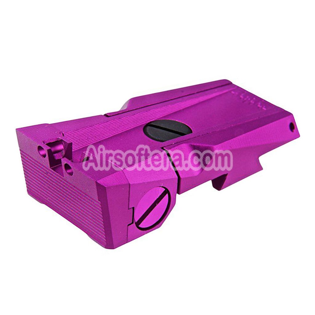 Airsoft Dr. Black CNC Aluminum Fiber Optic Rear Sight For Tokyo Marui Hi-Capa 5.1 Series GBB Pistols Pink