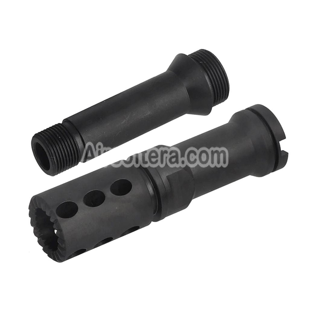 Airsoft BBT 170mm CNC Steel Outer Barrel -14mm CCW Counter-clockwise Thread For VFC FN M249 Series GBB SMG Black