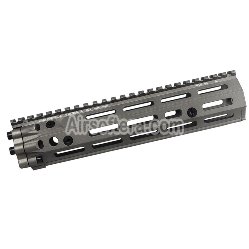 Airsoft CYMA EMG Daniel Defense Licensed CNC Aluminum 9.5" Inches Free Float M-LOK RIS III Handguard Rail System For M4 M16 Series AEG Rifles Grey