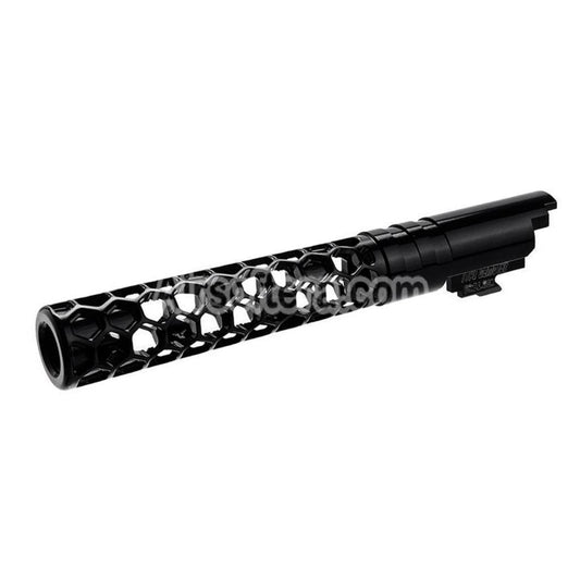 Airsoft Dr. Black CNC 6063 Aluminum 5" Inches 125mm Favos Style Outer Barrel +11mm CW For Armorer Works AW WE-TECH Tokyo Marui Hi-Capa 5.1 Series GBB Pistols Aqua