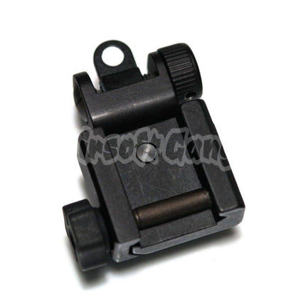 APS Folding Battle Rear Sight Fits For All M4 M16 AR-Series Airsoft with standard 20mm RIS/RAS rail