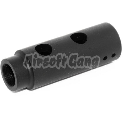 APS Mini Y Comp Muzzle Flash Hider For +14mm CW Threading Airsoft Rifle Black