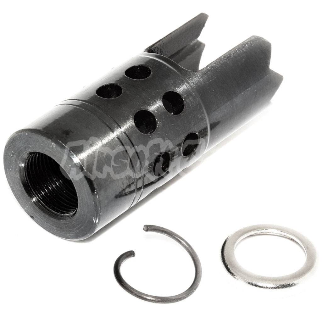 APS Rebar Cutter Flash Hider For +14mm CW Threading Airsoft Rifle Charcoal