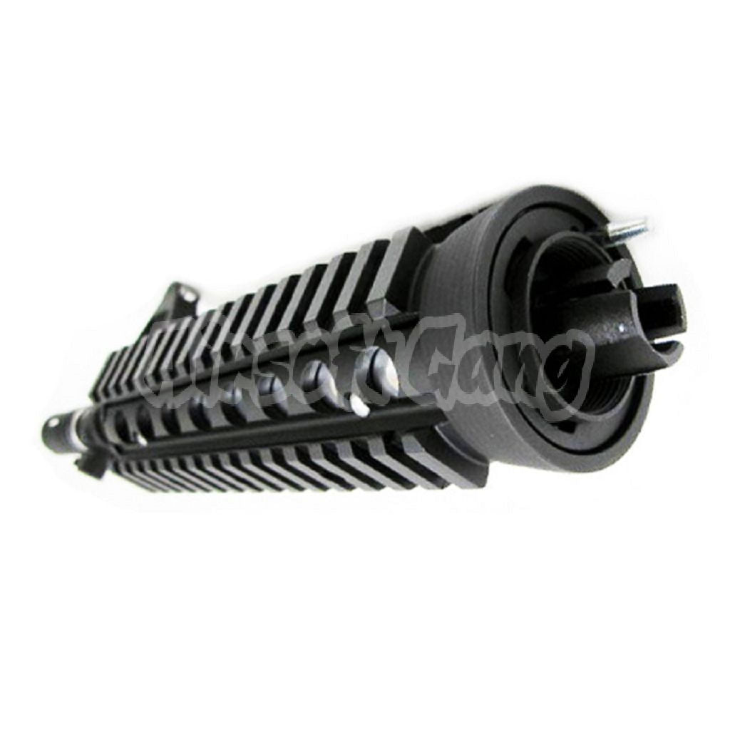 E&C CNC Aluminum RAS Front Set Handguard Rail System With 9.5" Inches Outer Barrel For M4CQB AEG Airsoft Black