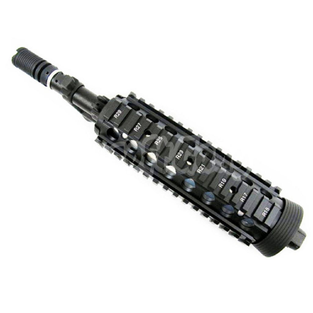 E&C CNC Aluminum RAS Front Set Handguard Rail System With 9.5" Inches Outer Barrel For M4CQB AEG Airsoft Black