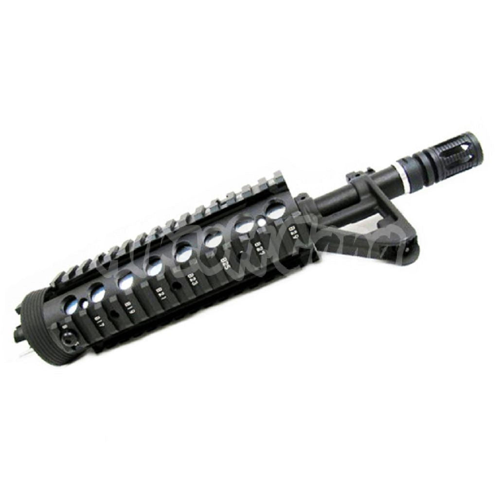 E&C CNC Aluminum RIX RAS Front Set Handguard Rail System With 9.5" Inches Outer Barrel For M4 M16 Series AEG Airsoft Black