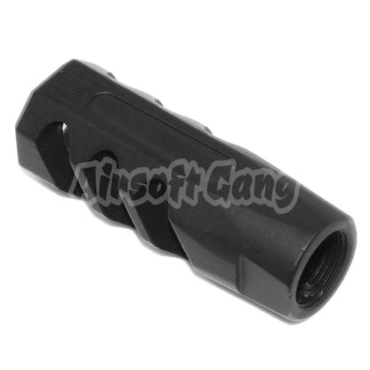 Airsoft APS EMG Licensed F-1 CMB Flat Faced Muzzle Brake Flash Hider -14mm CCW Black