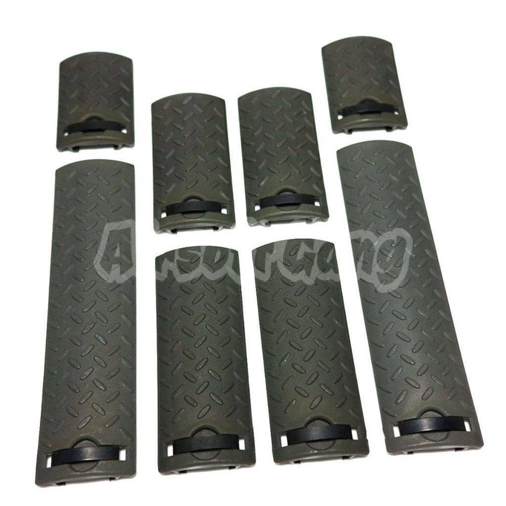 ENERGY 8pcs Set Skidproof Texture Type Rail Cover Panel ACU Foliage Green FG