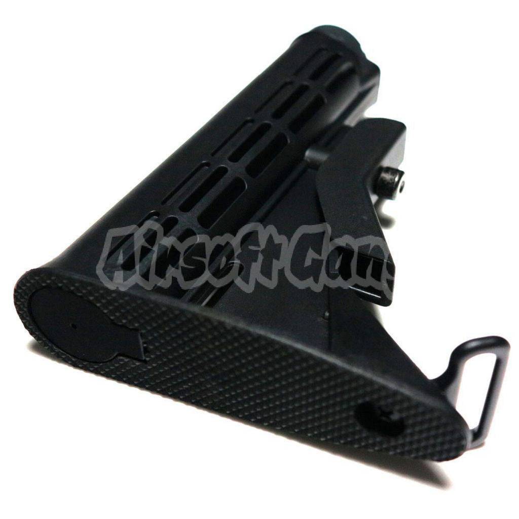 E&C 6-Position Sliding Stock With Pipe For HK416 M4 M16 Series AEG Airsoft Black