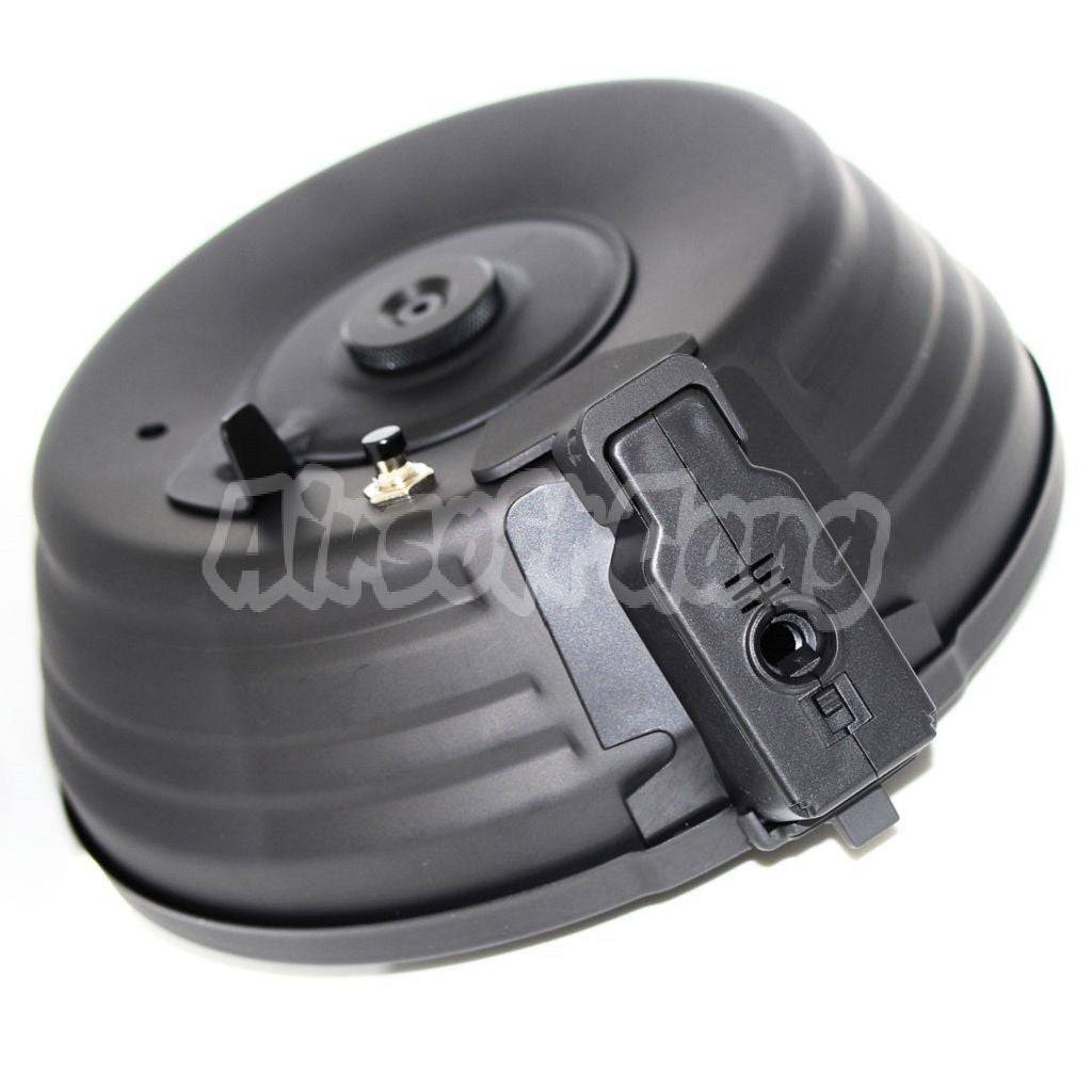 CYMA 2500rd Sheet Steel Electric Drum Magazine For AK Series CYMA / APS / Jing Gong JG / Tokyo Marui AEG Airsoft Black